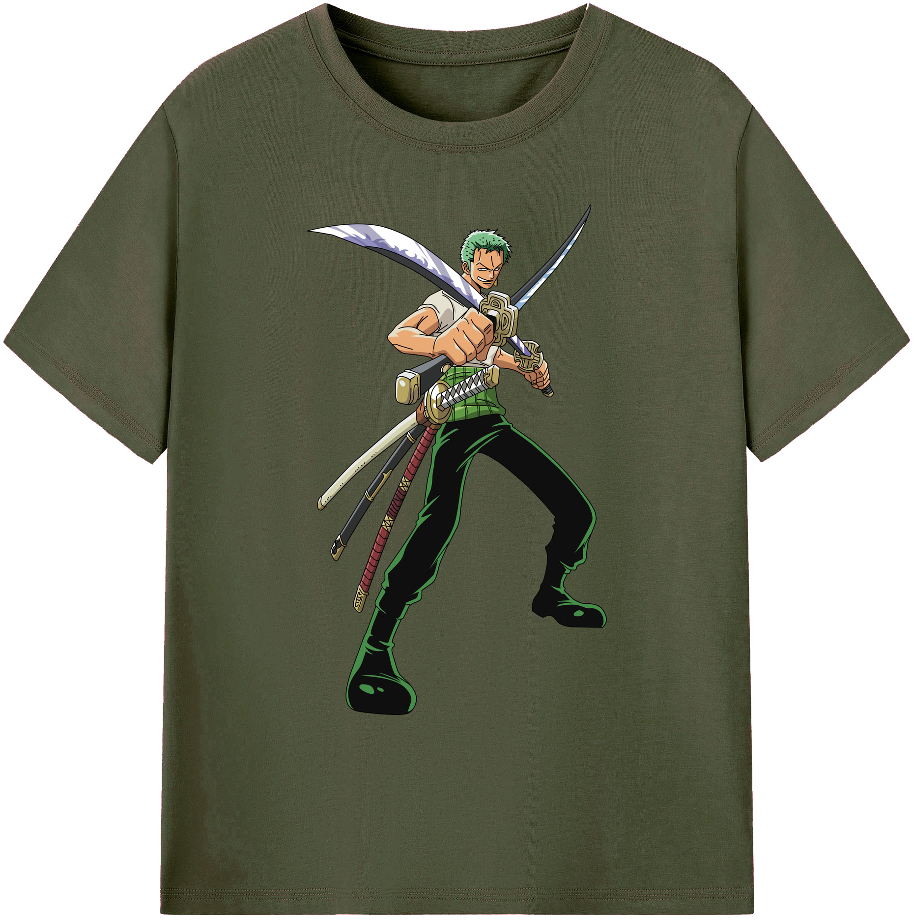 ワンピース ロロノア・ゾロ ONE PIECE Roronoa Zoro 綿100％ メンズ半袖Tシャツ｜肌触りやわらか＆通気性